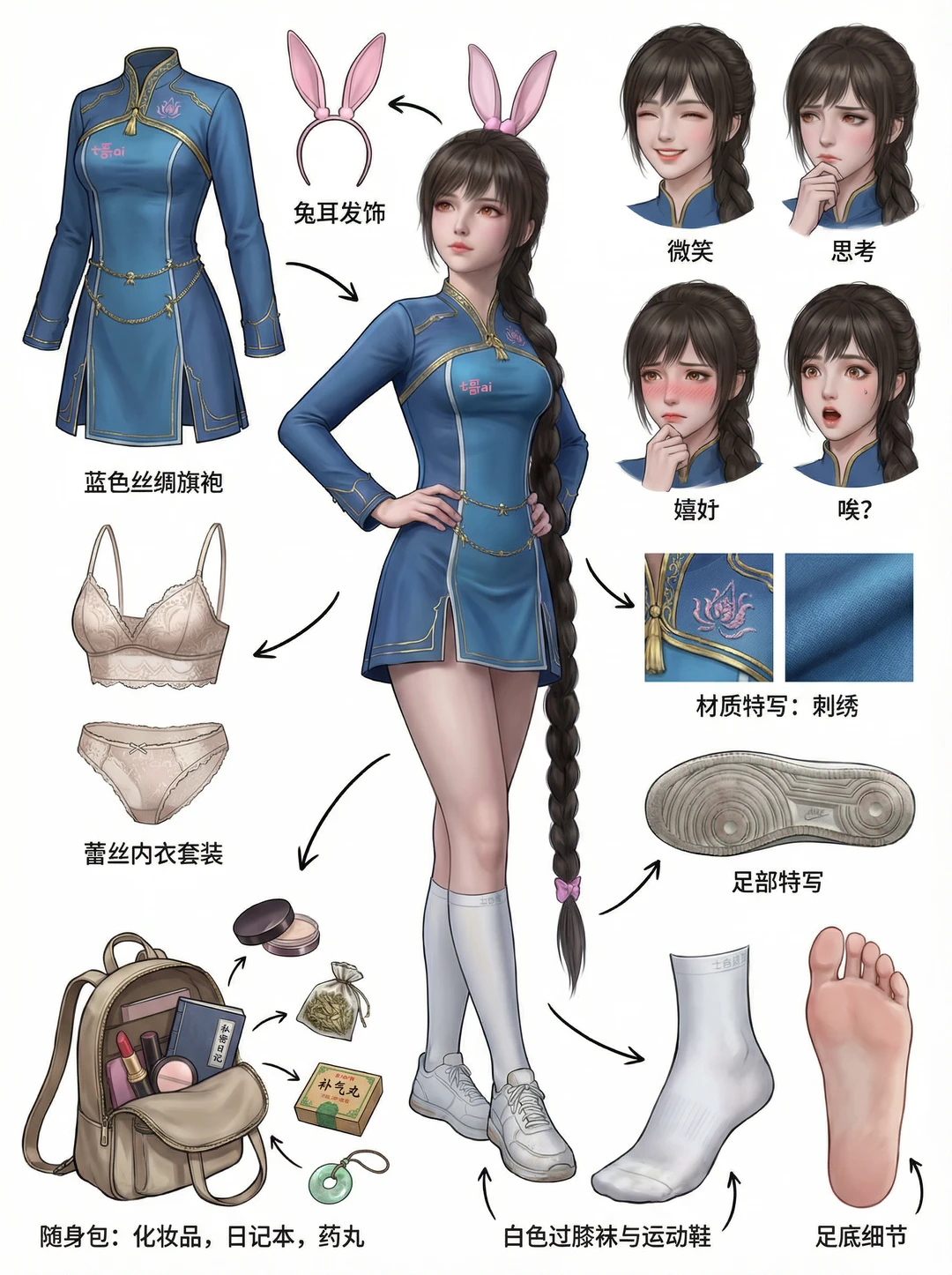 蓝色系小舞～好可爱