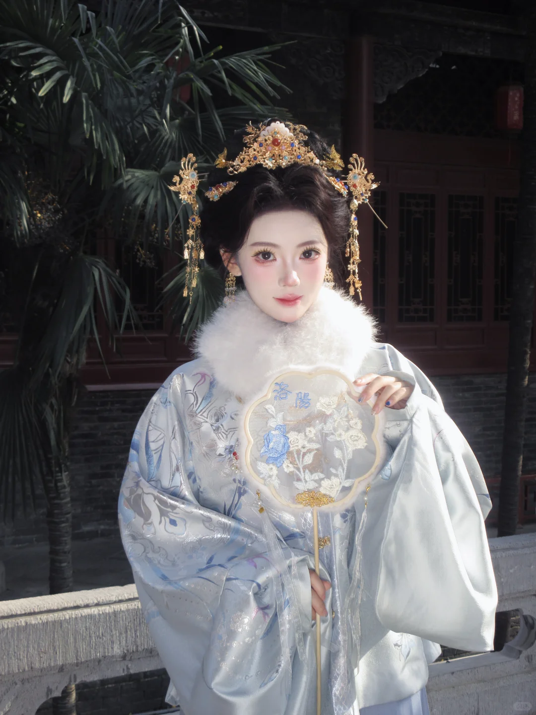 洛邑古城这套明制贵女妆造！直接杀疯汉服圈