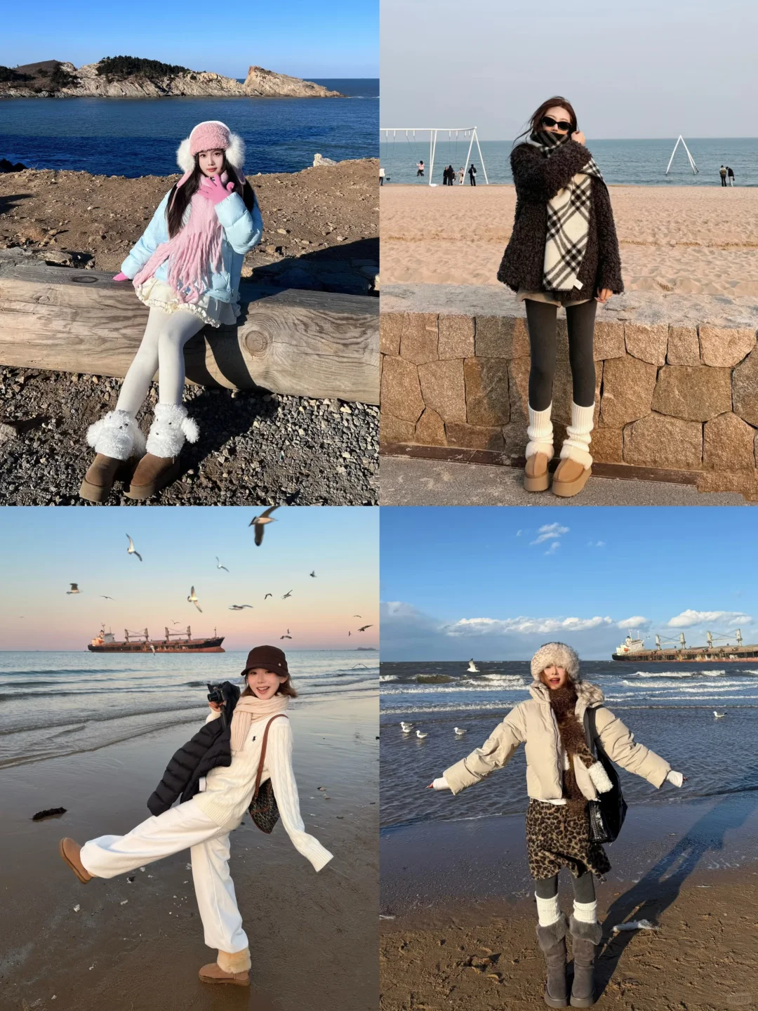冬天的海边拍照怎么穿？参考这些松弛感穿搭