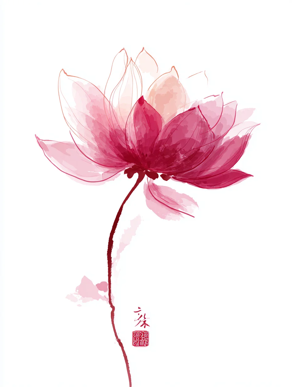 数字油画莲花~~AICG~mj提示词咒语分享