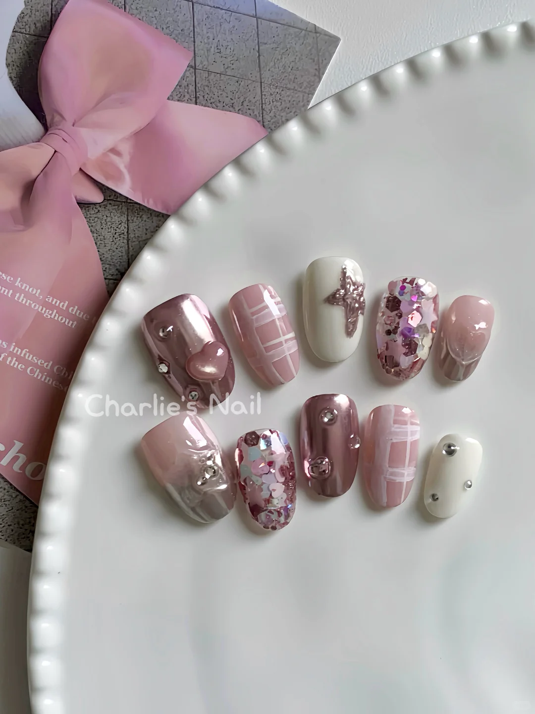 济宁·Charlie's Nail｜y2k粉色千禧辣妹甲🎀