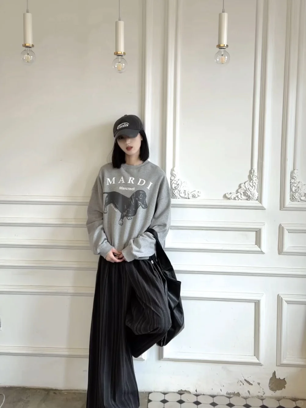🇰🇷Mardi腊肠狗卫衣🩶慵懒韩女既视感