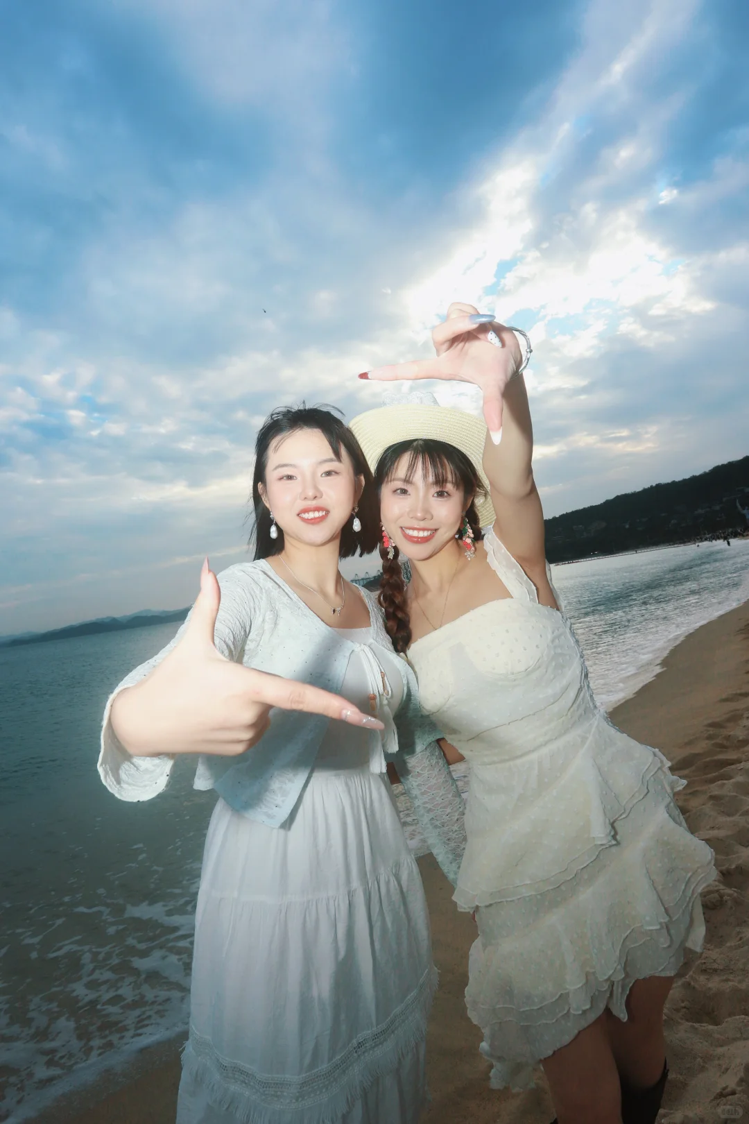 海边拍照动作