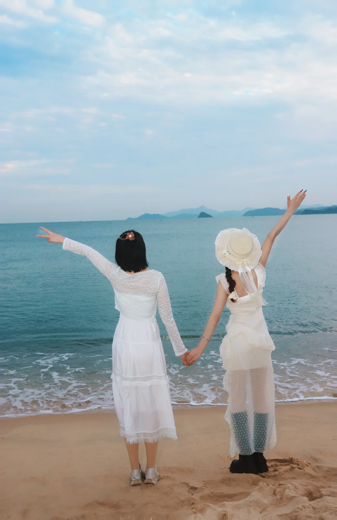 海边拍照动作