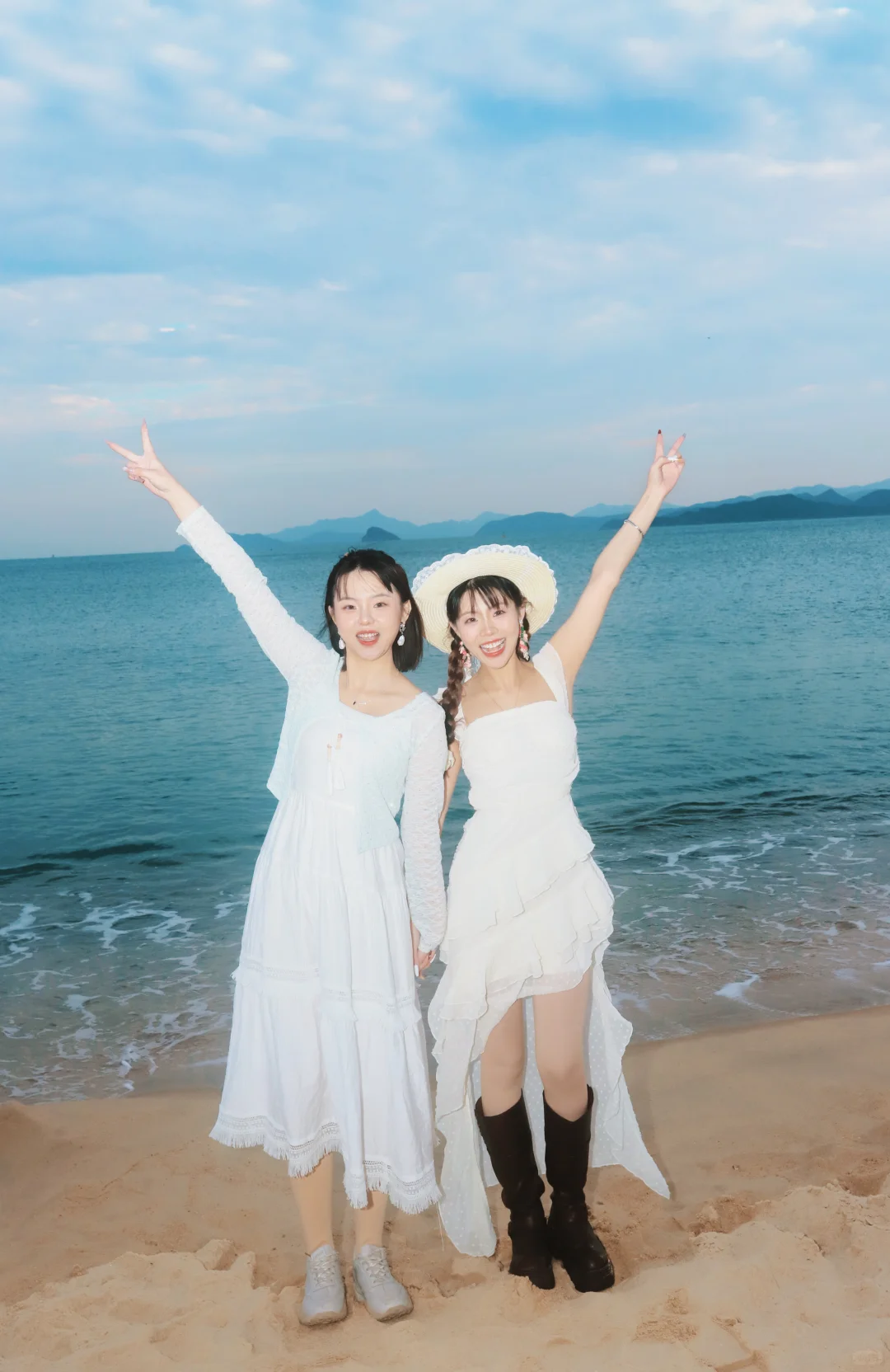 海边拍照动作
