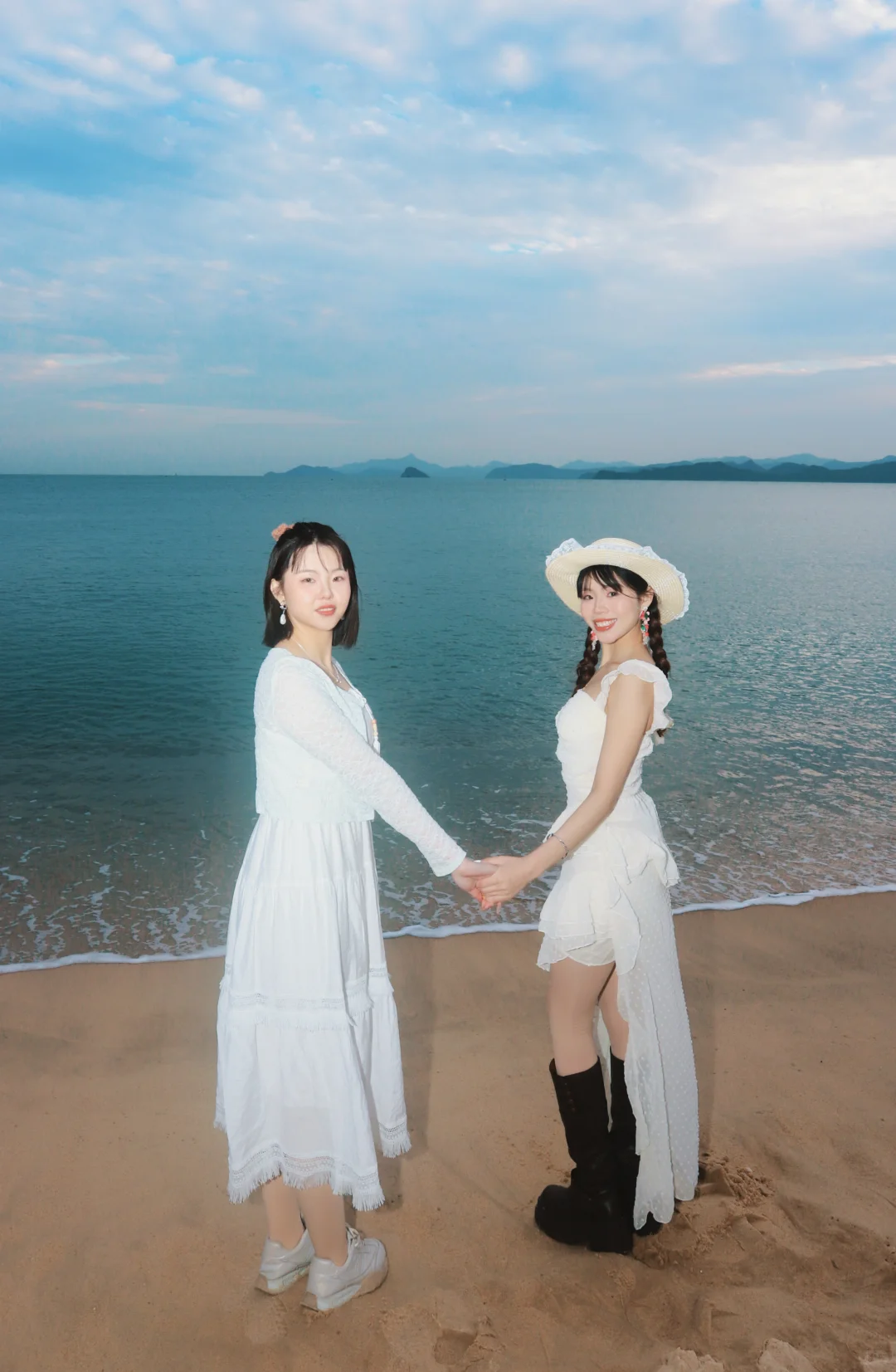 海边拍照动作