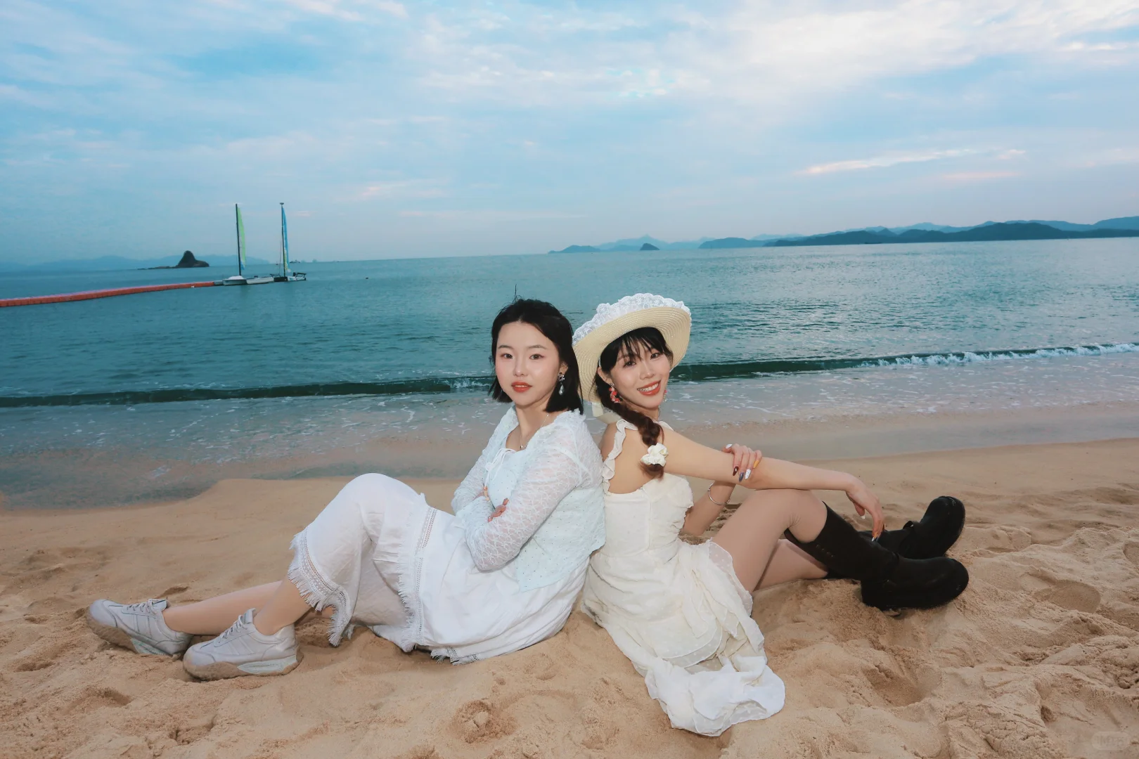 海边拍照动作