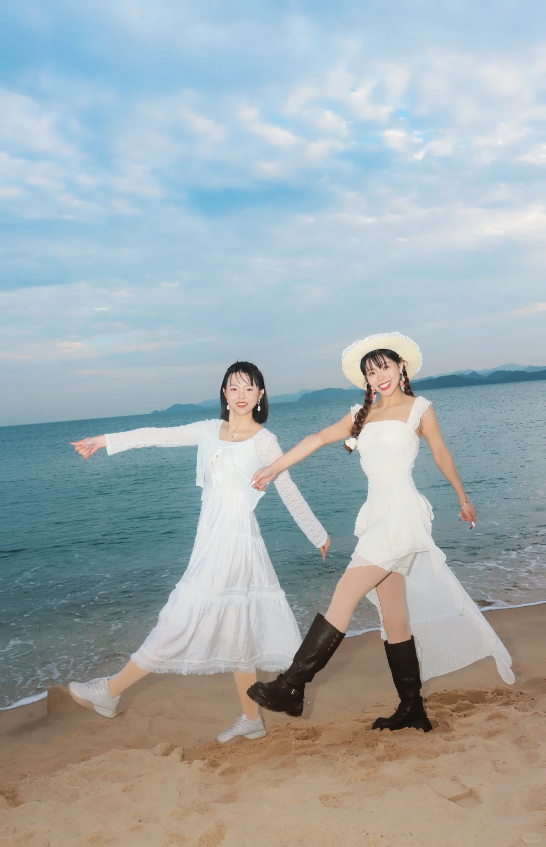 海边拍照动作