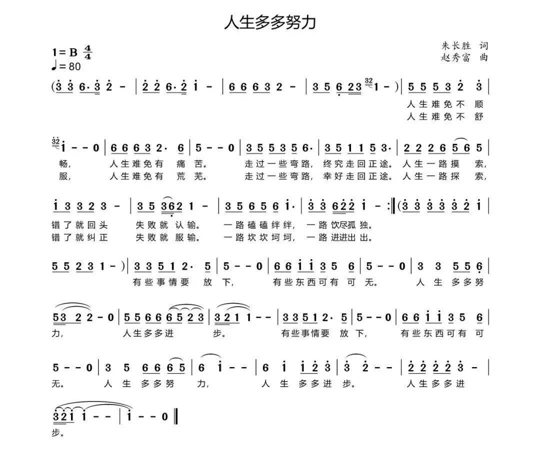 朱长胜歌曲857首《人生多多努力》