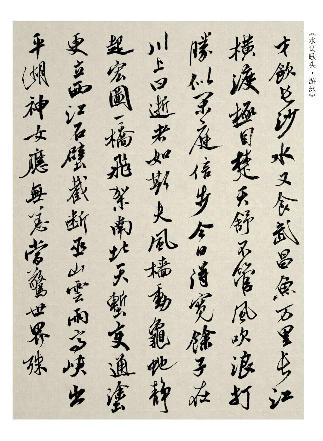 以米芾笔意写《水调歌头·游泳》:刷字抒浩气,笔墨渡山河