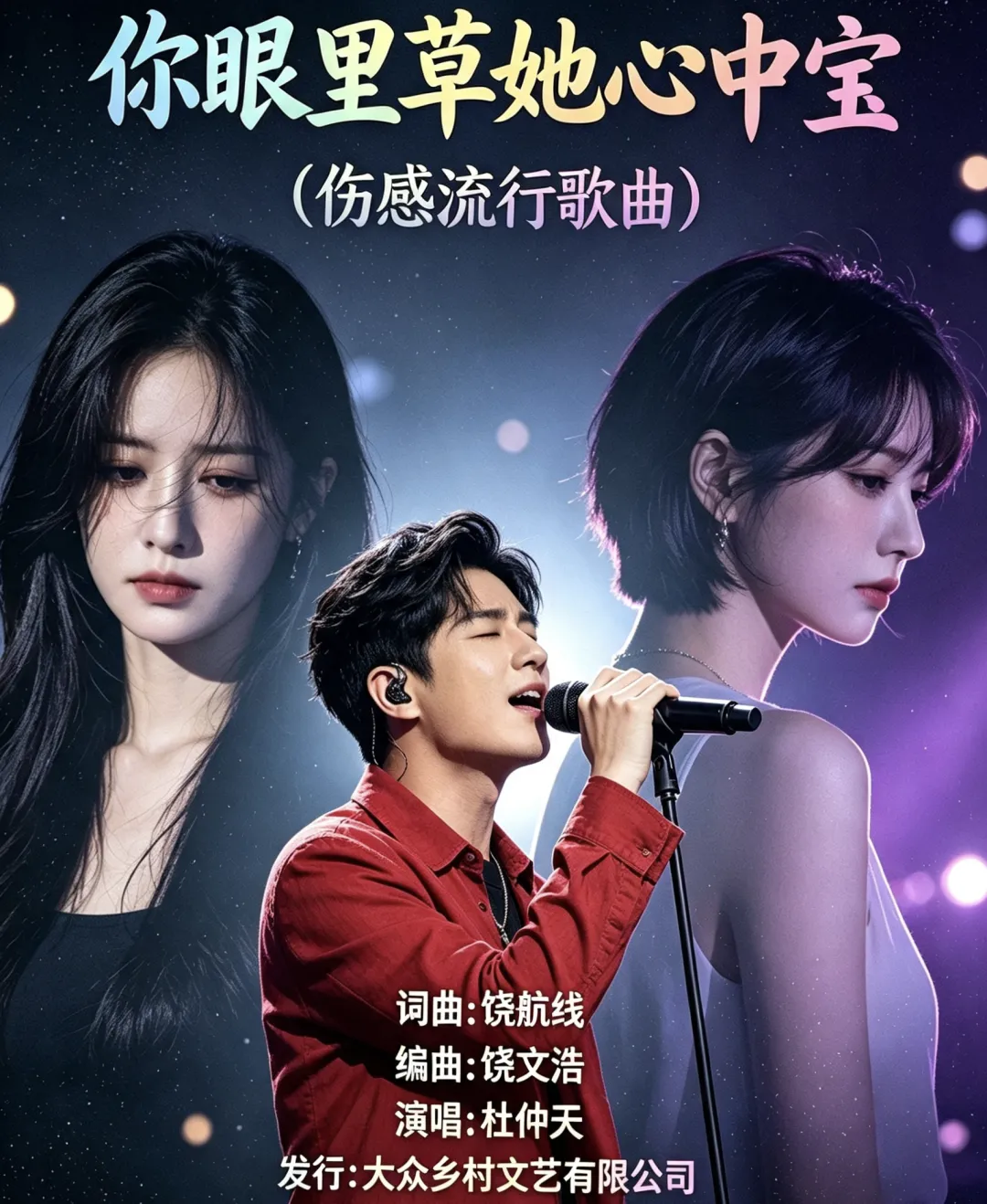 最新原创歌曲:《你眼里草她心中宝》词曲:饶航线 编曲:饶文浩 演唱:杜仲天 发行:大众乡村文艺有限公司