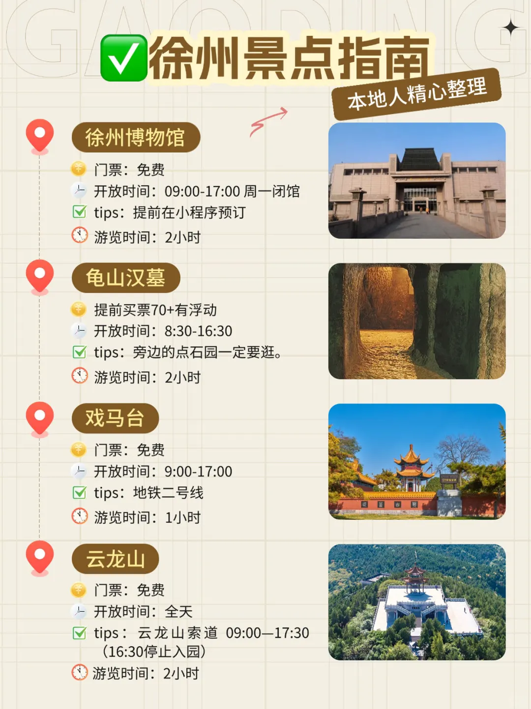 替大家试过了，徐州只适合玩两天
