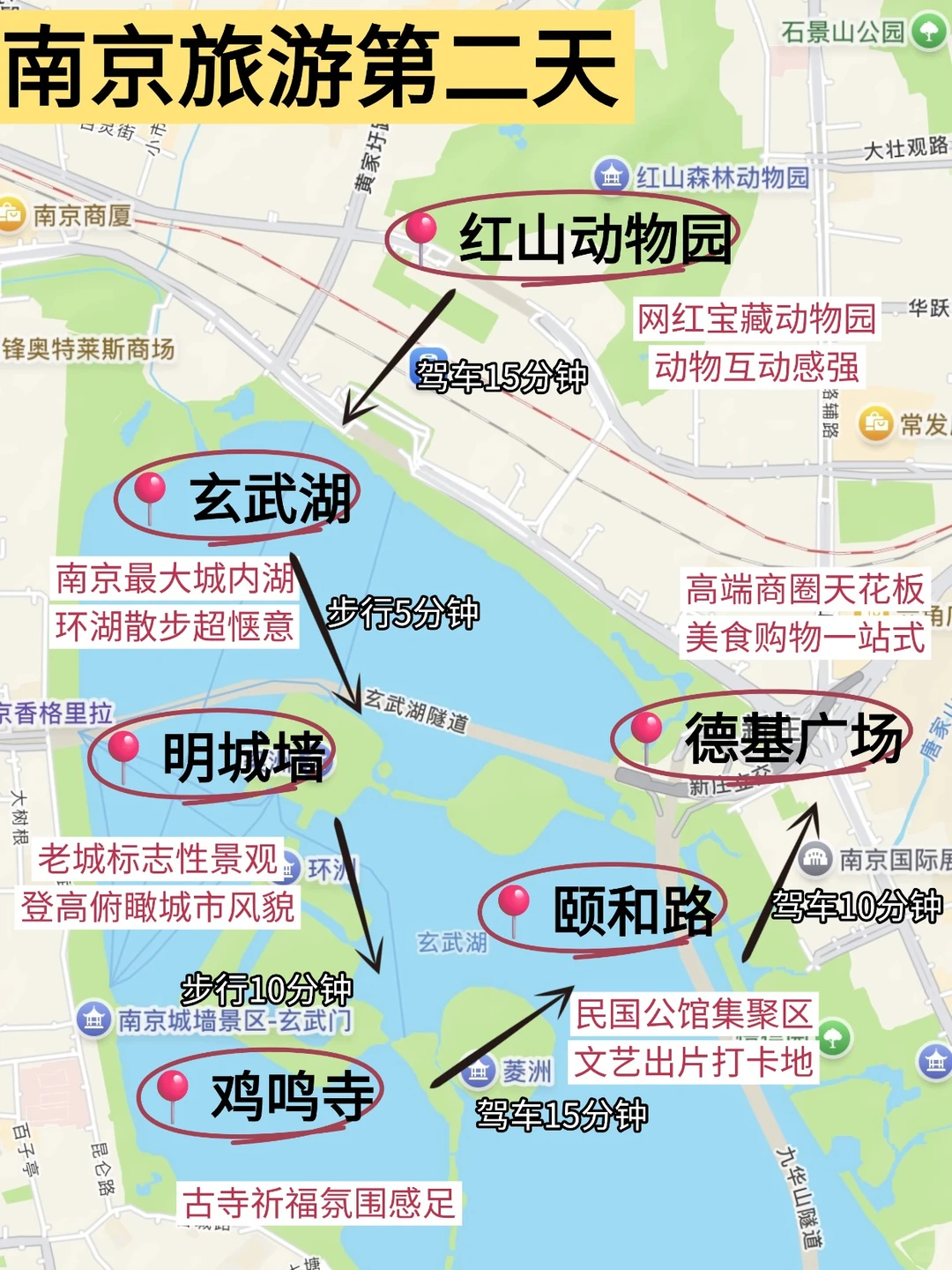 南京景点全分布地图！跟着这张图不走回头路
