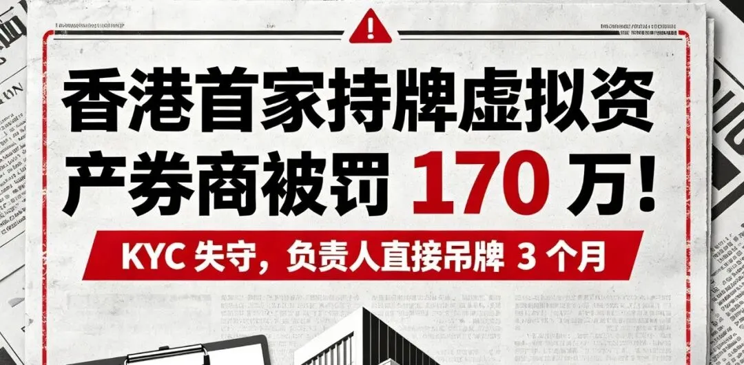 香港首家持牌虚拟资产券商被罚 170 万!KYC 失守,负责人直接吊牌 3 个月