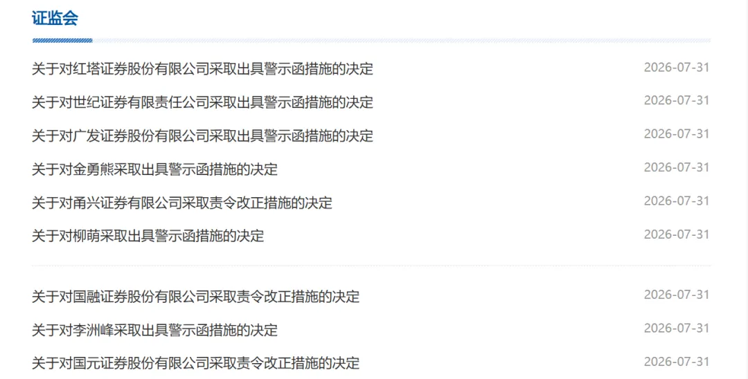6家券商同日遭罚,3名投行负责人被警示