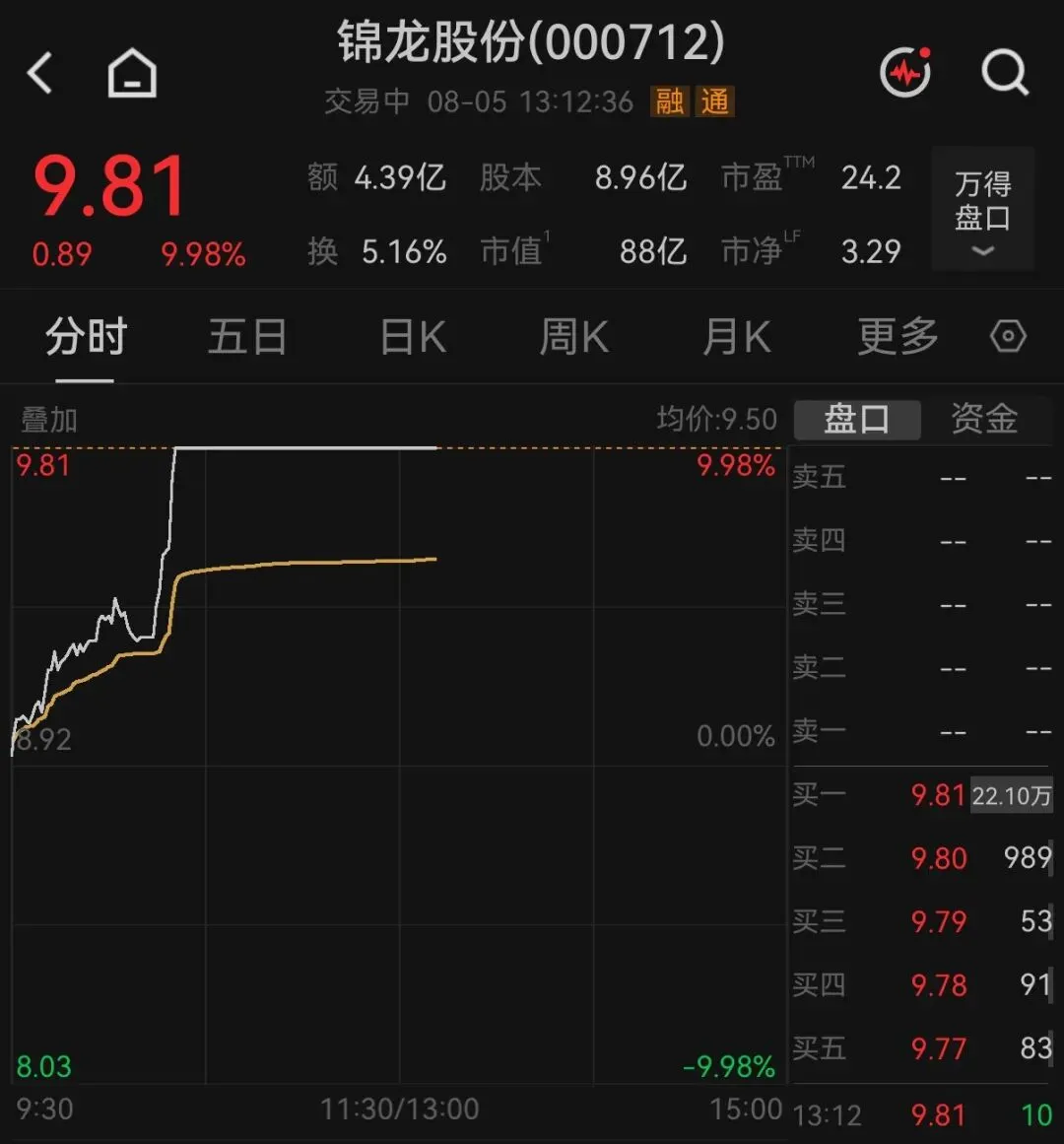 券商人气股,封涨停