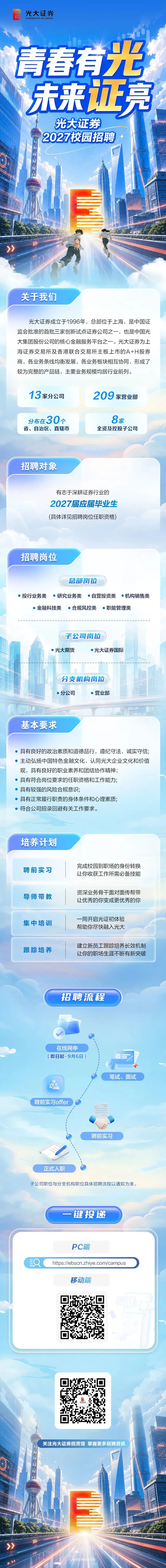 券商|光大证券2027校园招聘正式启动及薪酬待遇职业发展情况