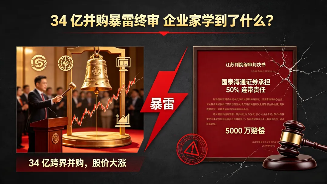 34亿并购暴雷终审:券商赔50%,企业家学到了什么?