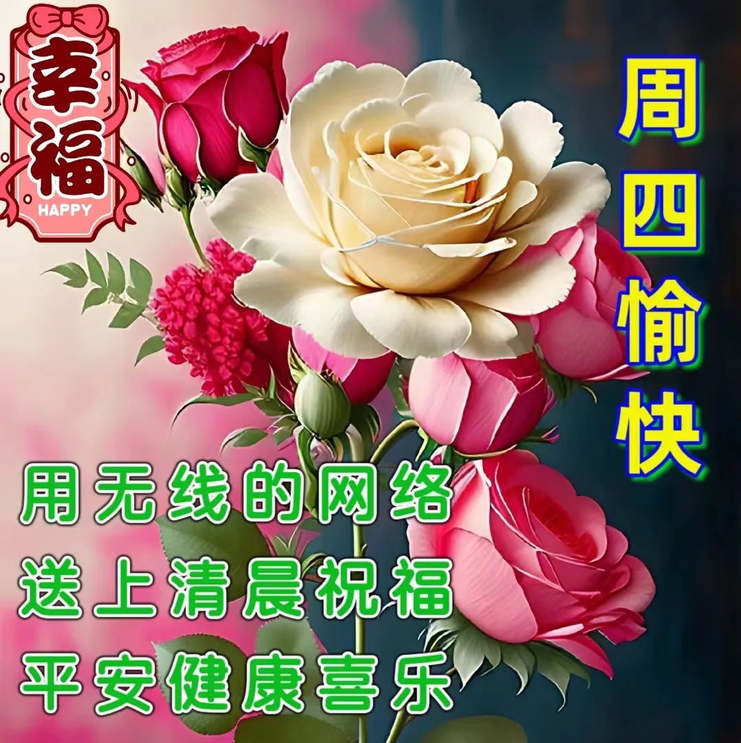 周四早上好表情包,愿你四季安康,一生幸福,快乐每一天
