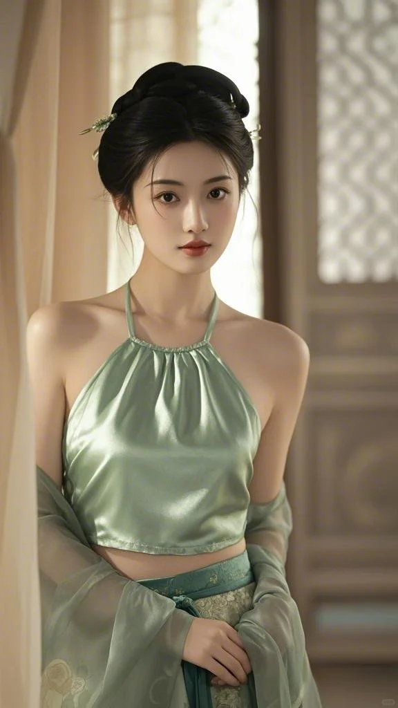 肚兜美女写真|你喜欢粉色还是绿色呢？