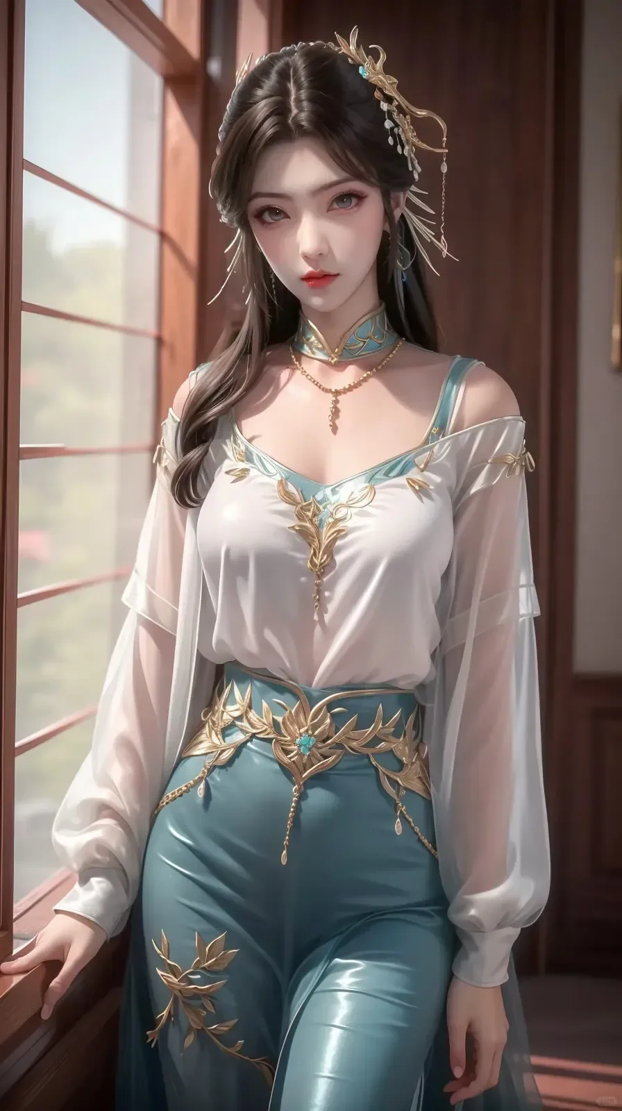 国漫女神，之国漫美女大长腿AI 3D 4K高清壁