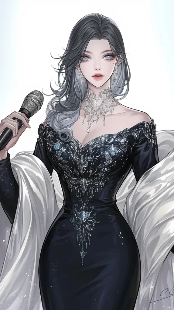黑色系服装御姐立绘