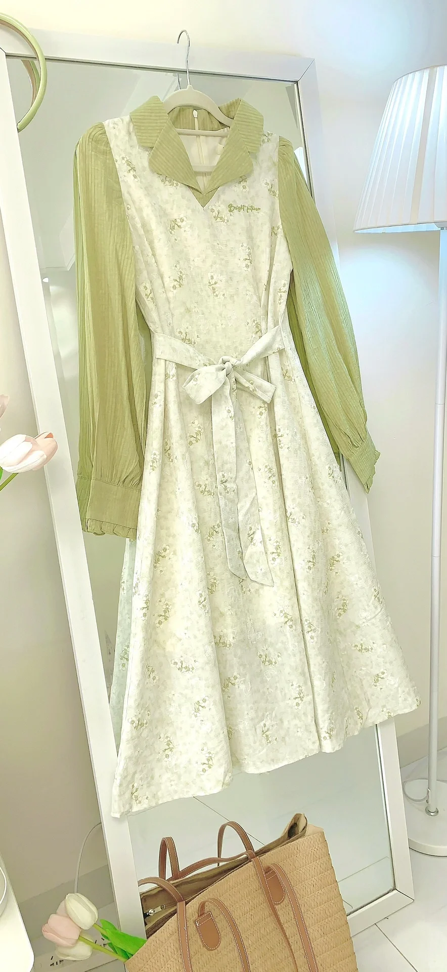 151｜才100多💰超温柔碎花绿仙女裙💚绝美🌷