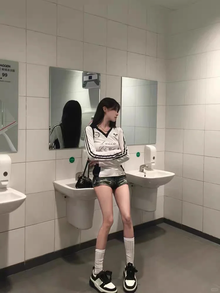 秋日焕新~美式复古高街长袖上衣~