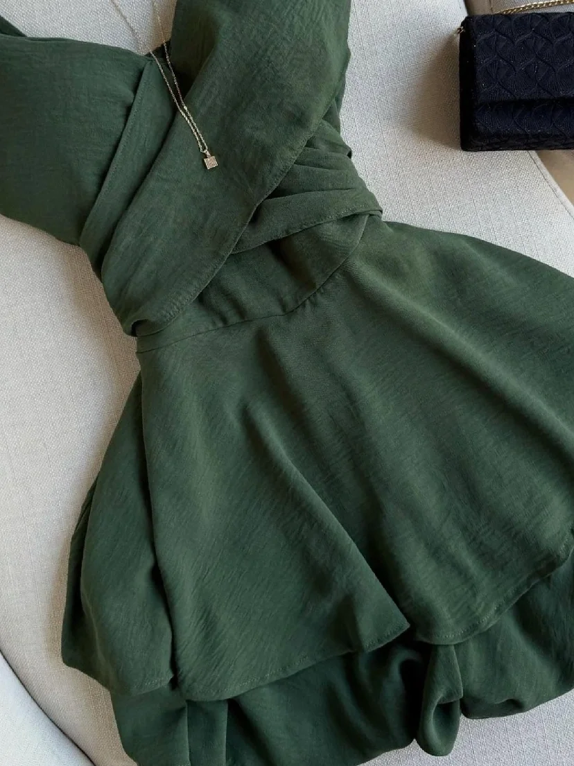 Vintage 古着绿色吊带连衣裙