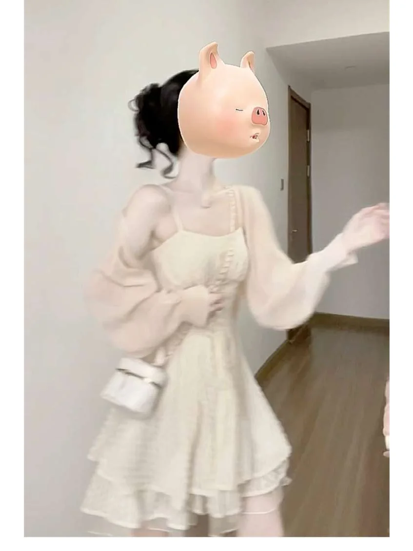 法式气质吊带连衣裙子女2025春秋新款掐