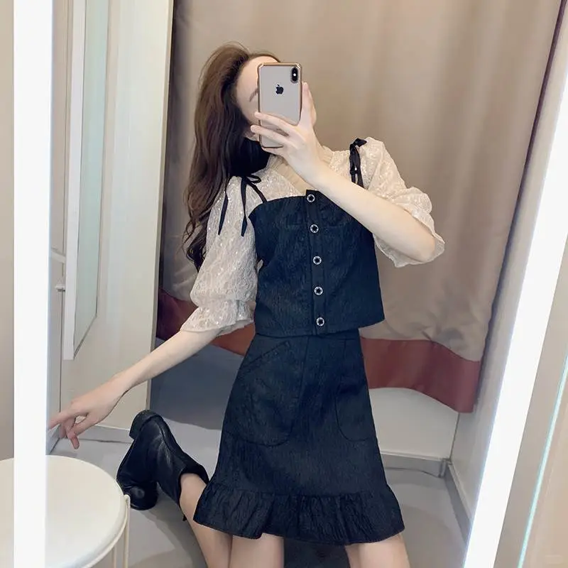 港风套装女复古chic夏季显瘦小众202