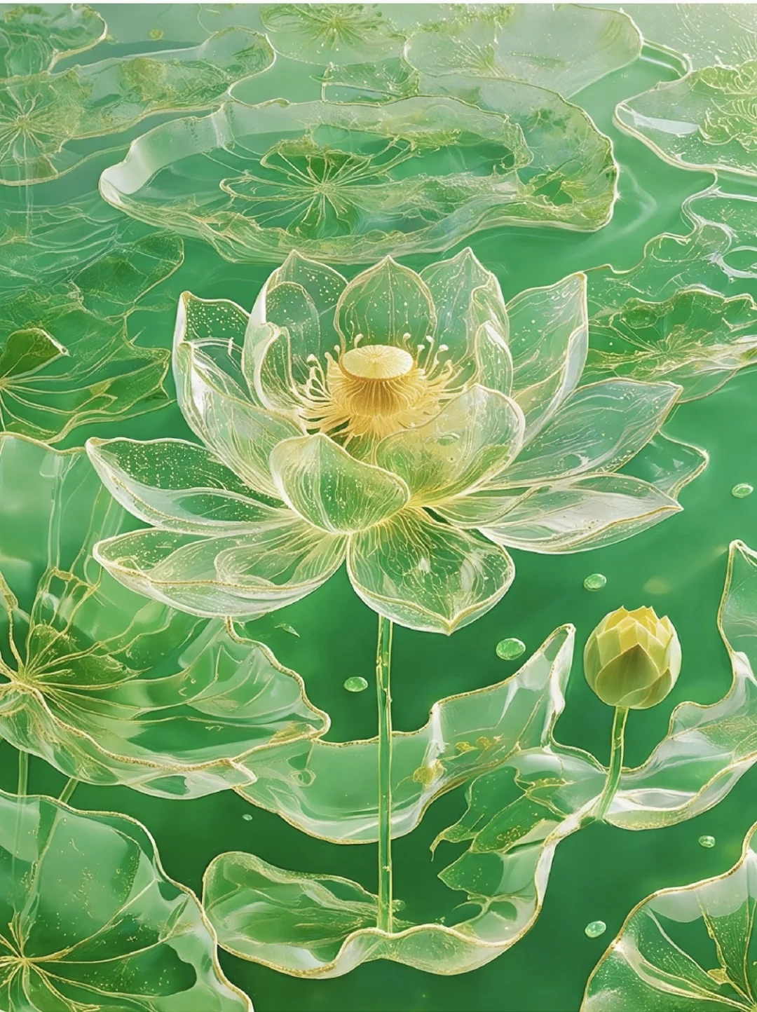 第❸❺期绿色手机高级壁纸｜好运莲莲