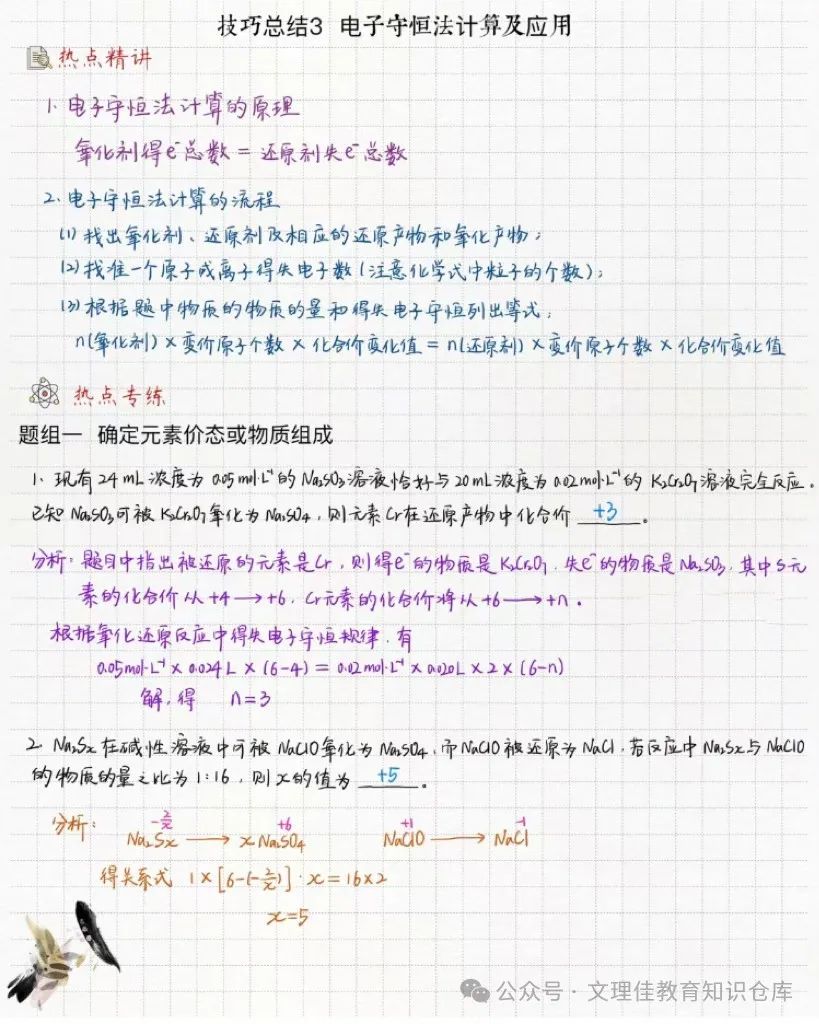 高考化学技巧总结3——电子守恒法计算及应用 第1张
