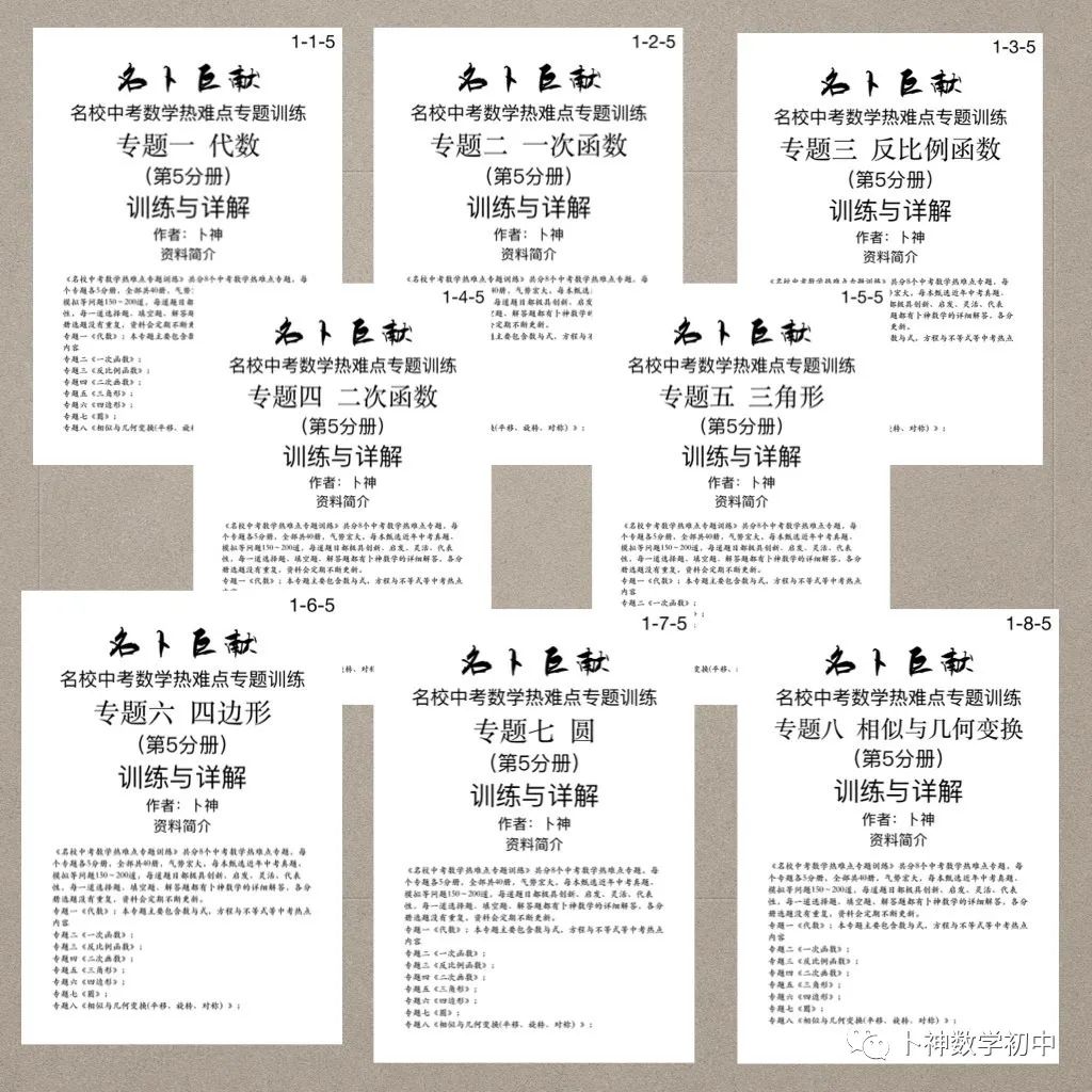 40本中考专题复习巨作!《名校中考数学热难点专题训练》代数/一次函数/反比例函数/二次函数/三角形/四边形/圆/相似与几何变换/ 第57张