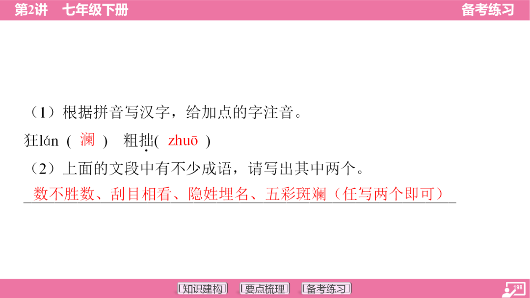 2024年中考语文复习:七年级下册知识要点梳理ppt 第199张