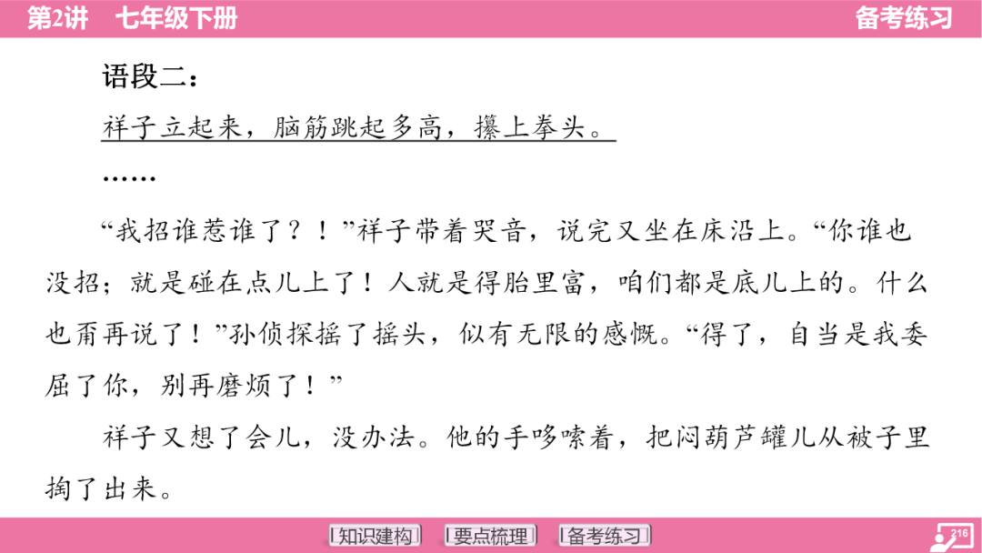 2024年中考语文复习:七年级下册知识要点梳理ppt 第217张