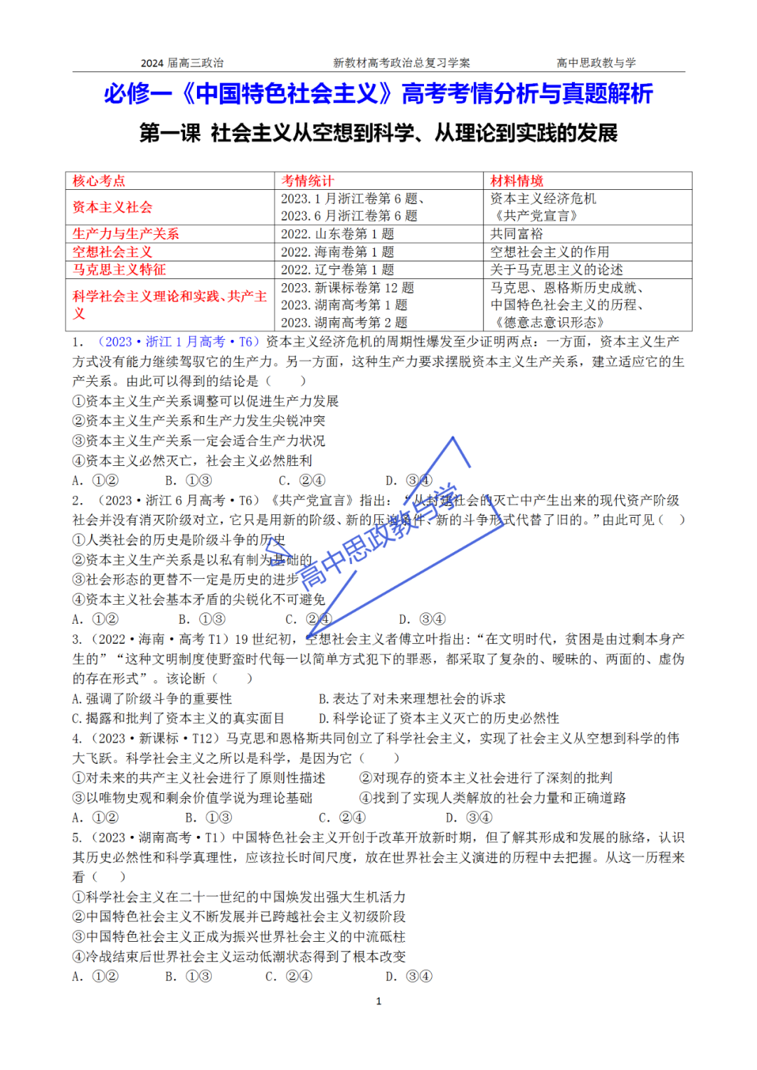 从高考真题看必修一《中国特色社会主义》的命题方向与备考复习 第89张 从高考真题看必修一《中国特色社会主义》的命题方向与备考复习 第89张