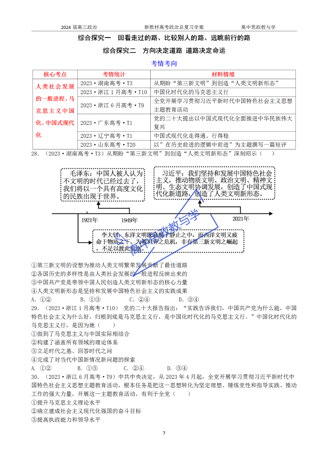 从高考真题看必修一《中国特色社会主义》的命题方向与备考复习 第95张 从高考真题看必修一《中国特色社会主义》的命题方向与备考复习 第95张