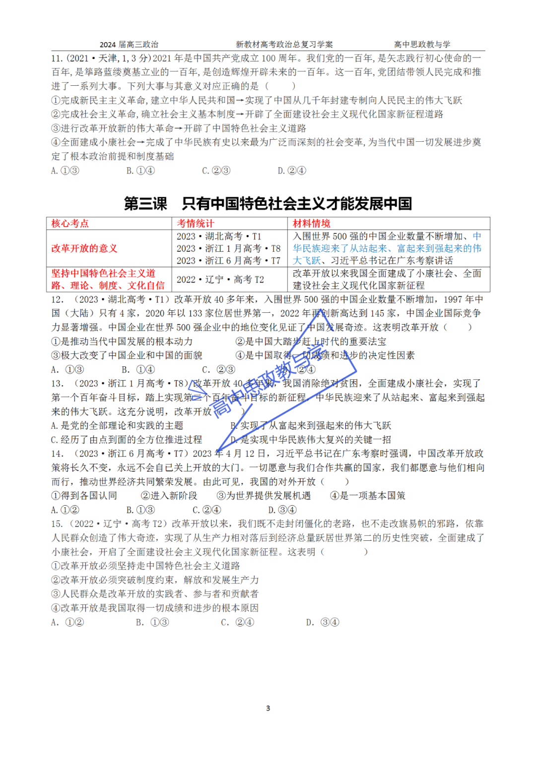从高考真题看必修一《中国特色社会主义》的命题方向与备考复习 第91张 从高考真题看必修一《中国特色社会主义》的命题方向与备考复习 第91张