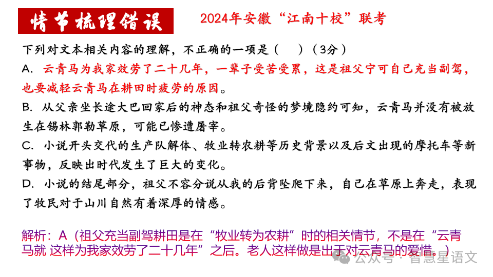 2024高考语文二轮复习——鉴赏小说的内容理解和分析(第6题)客观题精品课件 第11张 2024高考语文二轮复习——鉴赏小说的内容理解和分析(第6题)客观题精品课件 第11张