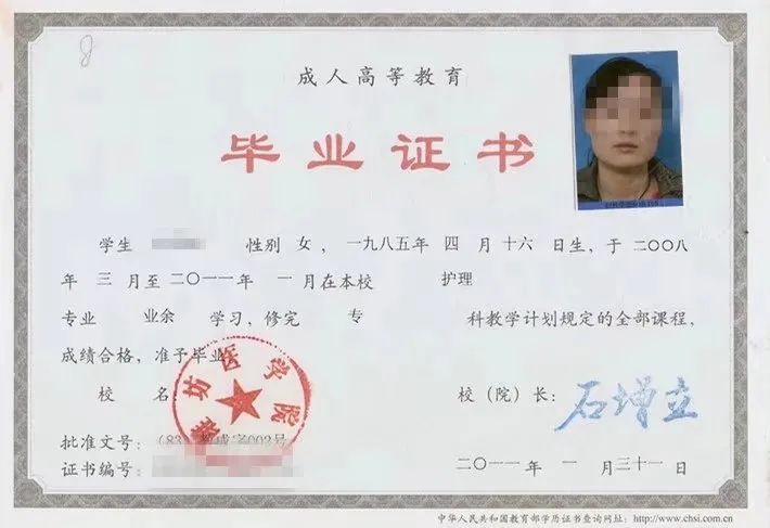 潍坊医学院成人高考毕业证书样本 第3张