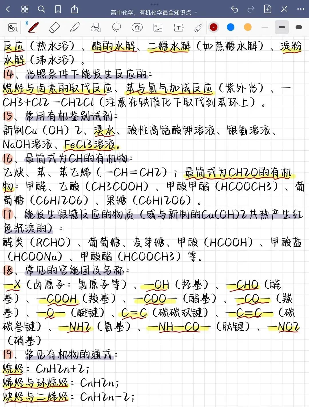 高考化学有机化学必背知识点以及实验基础必看知识点总结 第3张