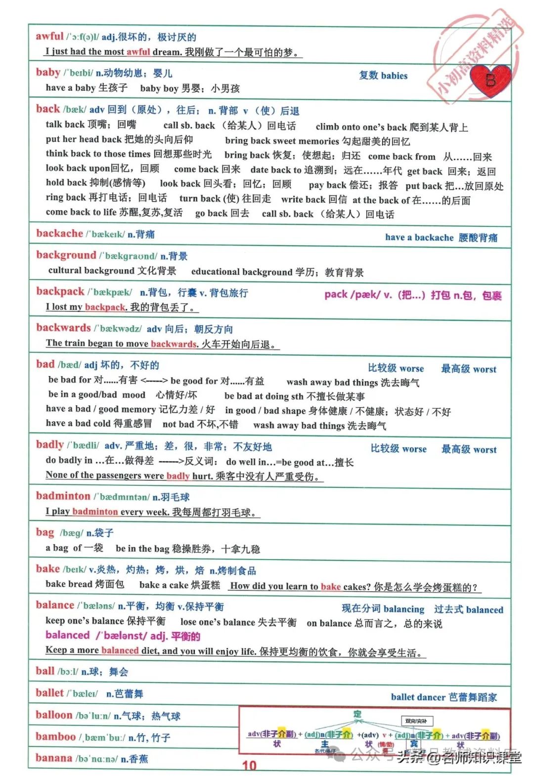 班主任:语境背单词短语,10天冲刺中考2000英语词汇短语! 第11张 班主任:语境背单词短语,10天冲刺中考2000英语词汇短语! 第11张