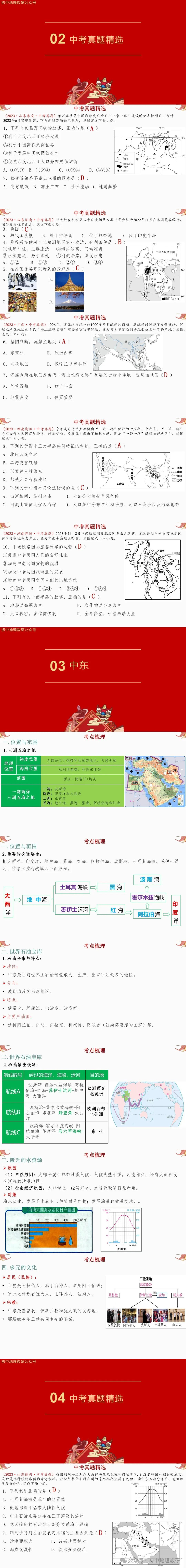 2024年中考复习【第一轮】课题6《东南亚和中东》 第2张 2024年中考复习【第一轮】课题6《东南亚和中东》 第2张