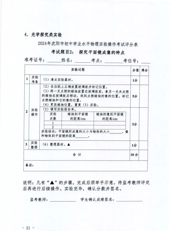 2024年沈阳市中考【理化生】实验操作考试题目公布→ 第6张 2024年沈阳市中考【理化生】实验操作考试题目公布→ 第6张