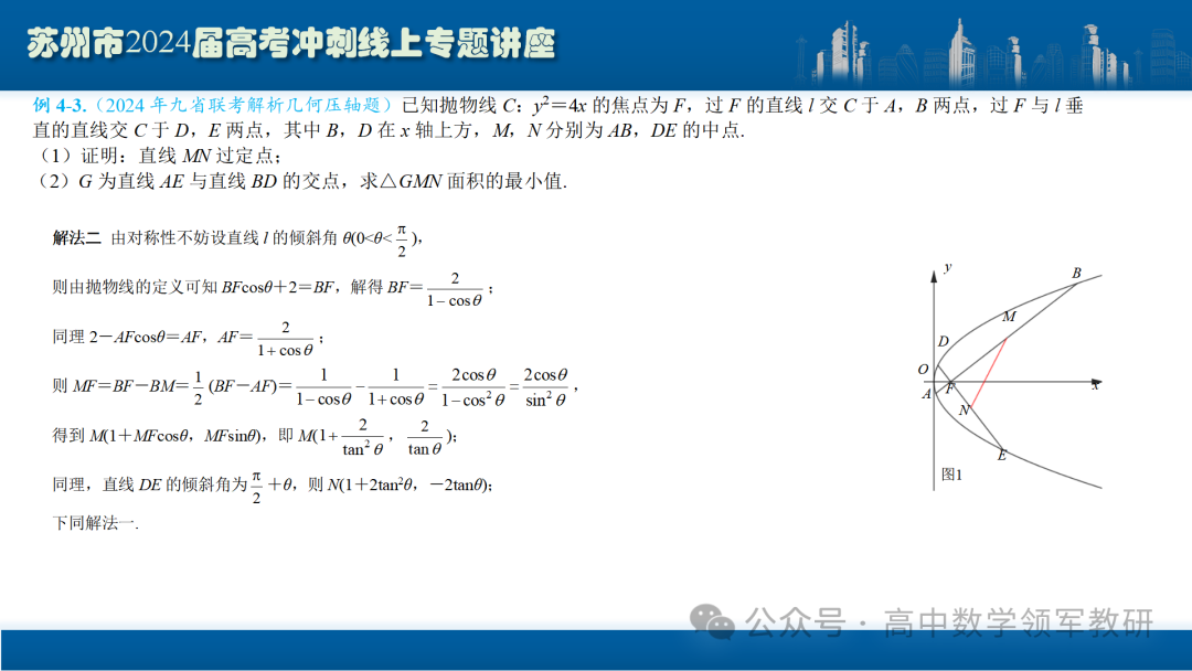 最后高考冲刺必备最优课件:平面解析几何“有解”思维→“优解”思路 第84张