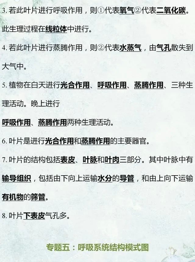 中考生物专题复习:识图作答专项练习,打印吃透,考试不丢分! 第7张