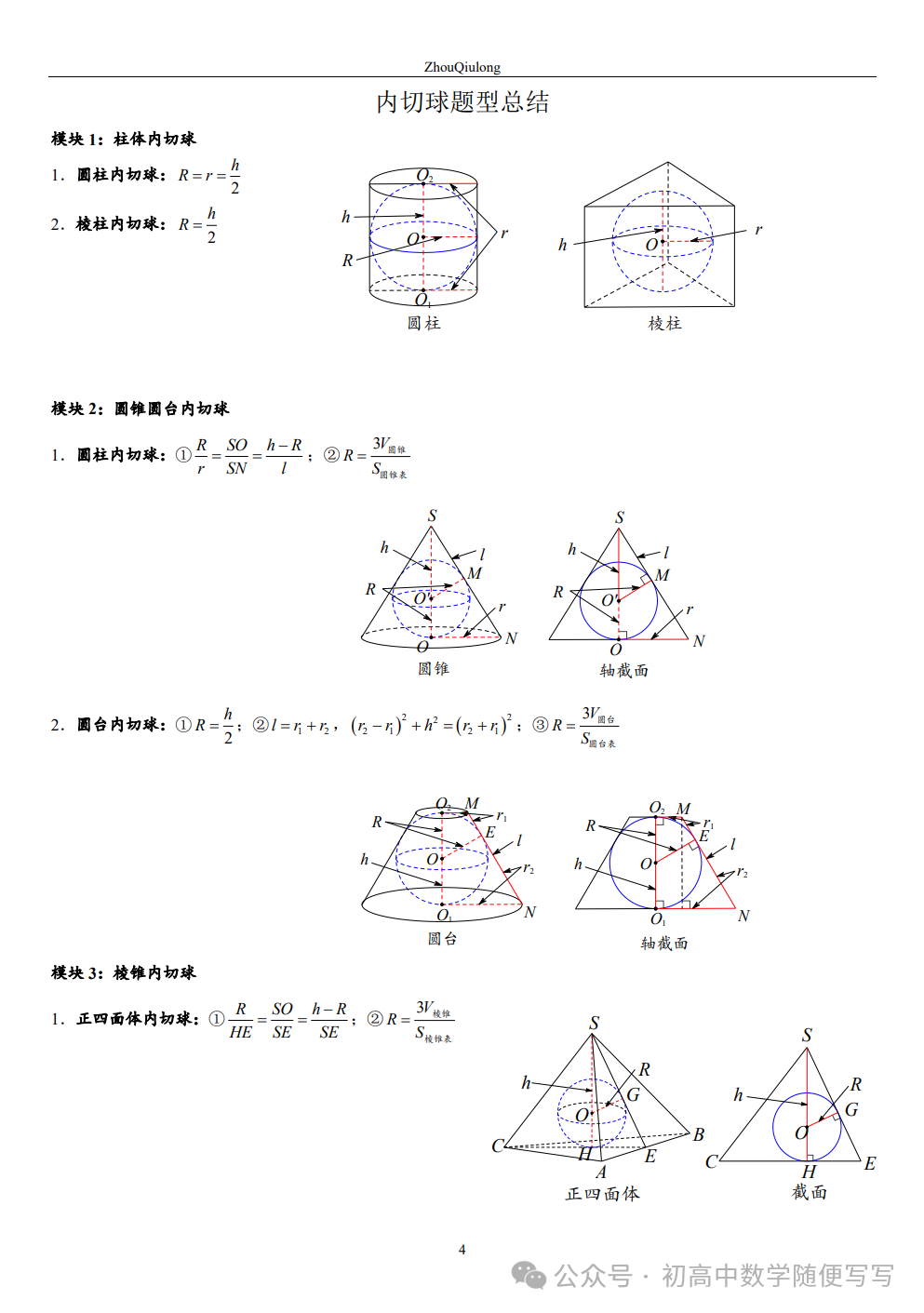 【高考】几何体外接球内切球常见题型总结 第4张 【高考】几何体外接球内切球常见题型总结 第4张