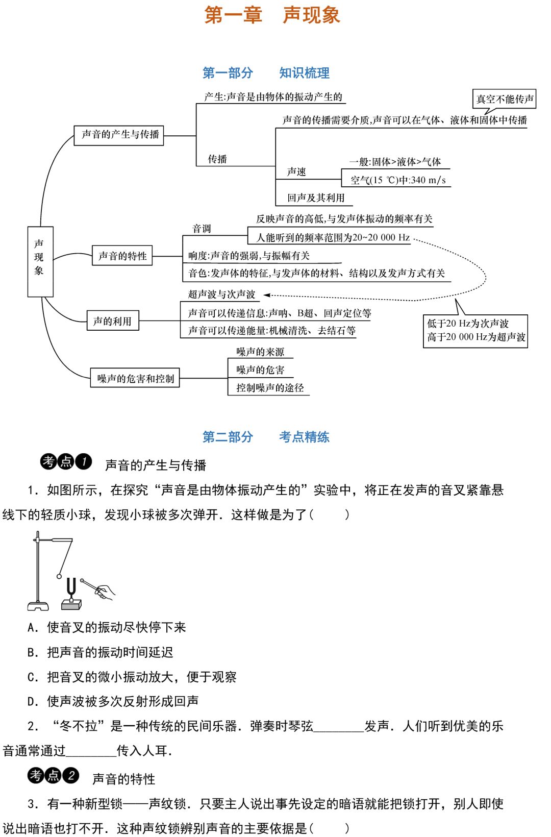 中考物理知识点梳理+考点精练+重难点突破(可打印) 第1张 中考物理知识点梳理+考点精练+重难点突破(可打印) 第1张