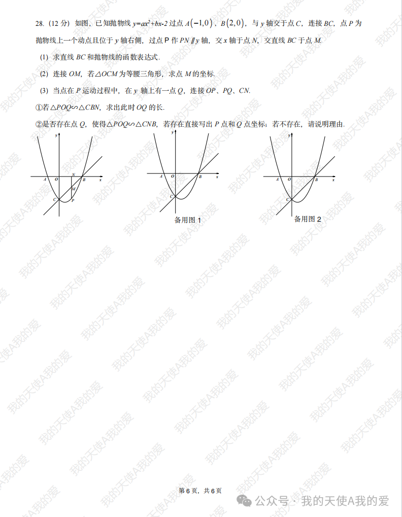 2024年中考数学一模模前模试卷及答案 第10张